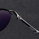 Sunglasses Multicolor Round Bottom Double Bridge Polarization Flat Top With Frame Shades