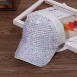 Women Adjustable Sunhat Rhinestone Bling Baseball Cap