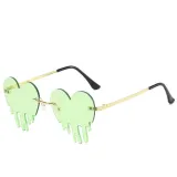 Sunglasses Fashion Heart Shape Tears Design Rimless Wave Eyewear Streetwear