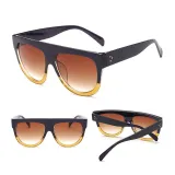 Sunglasses Multicolor Round Bottom Oversized Vintage Flat Top With Frame