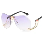 Sunglasses Metal Irregular Glasses Arms Rimless Sunglasses