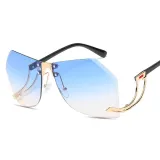 Sunglasses Metal Irregular Glasses Arms Rimless Sunglasses