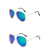 Sunglasses Multicolor Round Bottom Oversized Aviator Sunglasses Retro Flat Top With Metal Frame