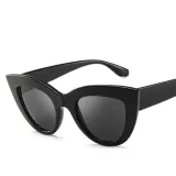Sunglasses Trendy Cateye Round Bottom Oversized UV Protection Vintage With Frame Shades
