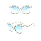 Sunglasses Metal Irregular Glasses Legs Cateye Frame Eyewear
