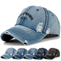 Distressed And Worn Cap With Visor Embroidery Baseball Cap