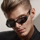 Sunglasses Small Square Retro Wide Frame Eyewear