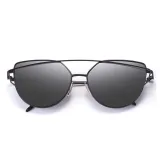 Sunglasses Trendy Cateye Round Bottom Oversized UV Protection Double Bridge Shades