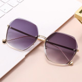Sunglasses Multicolor Polygon Lens Metal Half Frame Retro Shades