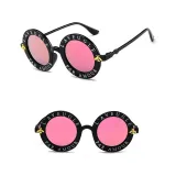 Sunglasses Multicolor Round Bees Sunglasses Retro With Letter Frame