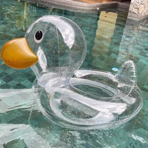 Toddler Kids Pool Floats Inflated Swimming Rings Transparent Duck Swimming Circle