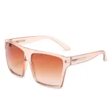 Sunglasses Trendy Cateye Trapezoidal Oversized UV Protection Retro Flat Top With Frame