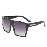 Sunglasses Trendy Cateye Trapezoidal Oversized UV Protection Retro Flat Top With Frame
