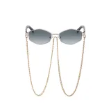 Sunglasses Polygon Metal Chain Irregular Lens Frame Eyewear
