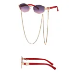 Sunglasses Polygon Metal Chain Irregular Lens Frame Eyewear