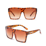 Sunglasses Trendy Cateye Trapezoidal Oversized UV Protection Retro Flat Top With Frame