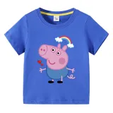 Toddler Boy Kids George Rainbow Short Sleeve T-shirts Cotton Tops