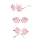 Sunglasses Multicolor Round Bees Sunglasses Retro With Letter Frame