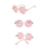 Sunglasses Multicolor Round Bees Sunglasses Retro With Letter Frame