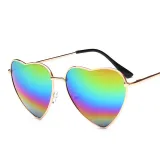 Sunglasses Gradual Heart Shaped Lens Metal Frame UV Protection Retro Shades