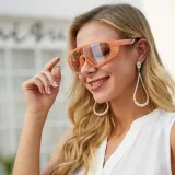 Sunglasses Multicolor Oversized Mirror One Piece Sport Style Windproof Eyewear