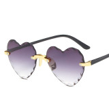 Sunglasses Gradual Heart Shaped Lens Frameless UV Protection Retro Shades