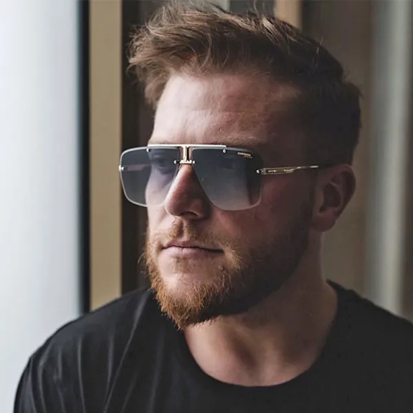 Sunglasses Irregular Polygon Oversize Rimless Classic Aviator UV Protection Goggle