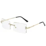 Sunglasses UV Protection Fashion Square Tinted Lens Vintage Rimless Eyewear