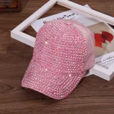 Women Adjustable Sunhat Rhinestone Bling Baseball Cap