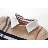 Kids Boys Collar Striped Sweater Knitwear Pullover