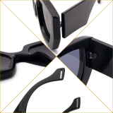Sunglasses Retro Square Oversized Frame Wide Glasses Legs Retro Eyewear