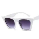 Sunglasses Trendy Cateye Flat Bottom Square UV Protection Vintage With Frame Shades