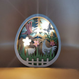Wooden Easter Decor Led Light