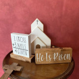 Easter Scene Wooden Decoration With Jesus Tomb-Easter Tray Bundle Kit