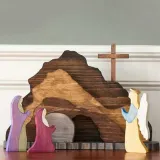 Easter Scene Wooden Decoration With Jesus Tomb-Easter Tray Bundle Kit