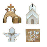 Easter Scene Wooden Decoration With Jesus Tomb-Easter Tray Bundle Kit