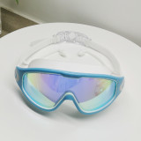 Kids Big Frame Swimming Goggles Diving with Earplugs Anti-fog Waterproof Glasses