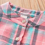 Toddler Girls Long Sleeve Plaids Casual Cotton Dress