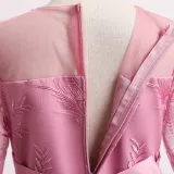 Toddler Girls Embroidery Flower Mesh Long Sleeve Pearls Formal Dress Lace Gowns Dress