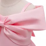 Toddler Girls Sling Off The Shoulder Formal Bow Tie Gowns Dress