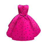 Toddler Girls Polka Dots Sleeveless Formal Bowknot Gowns Dress