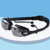 Kids Swimming Goggles Anti-fog Waterproof with Earplugs Eyewear Glasses-Plating Flat