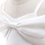 Toddler Girls Sling Off The Shoulder Formal Bow Tie Gowns Dress