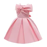 Toddler Girls Sling Off The Shoulder Formal Bow Tie Gowns Dress
