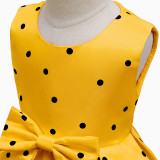 Toddler Girls Polka Dots Sleeveless Formal Bowknot Gowns Dress