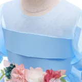 Toddler Girls Petal Formal Dress Mesh Short Sleeve Gowns Dress
