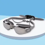 Kids Swimming Goggles Anti-fog Waterproof with Earplugs Eyewear Glasses-Plating Flat