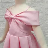 Toddler Girls Sling Off The Shoulder Formal Bow Tie Gowns Dress