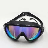 Kids Big Frame Swimming Goggles Diving with Earplugs Anti-fog Waterproof Glasses
