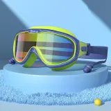 Kids Big Frame Swimming Goggles Diving with Earplugs Anti-fog Waterproof